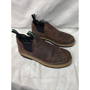 Georgia Giant Romeo Men's Shoes 8.5M Brown Slip-On Oil Resistant GR262 Leather